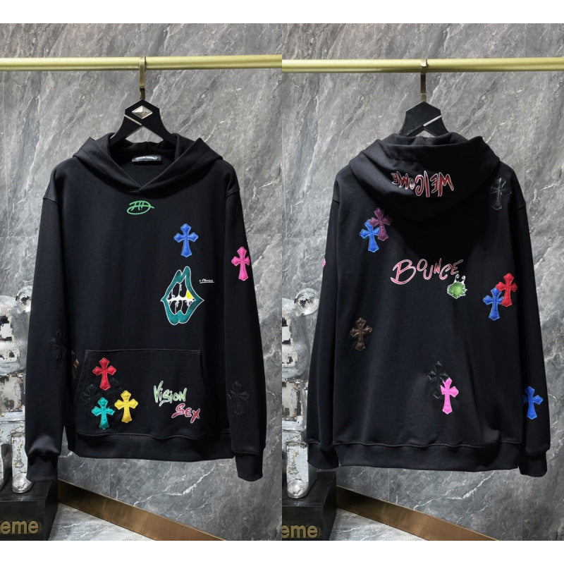 Chrome Hearts Multi-Color Cross & Graffiti Hoodie (Black)
