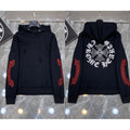 Chrome Hearts Red Scroll & Cross Hoodie (Black)