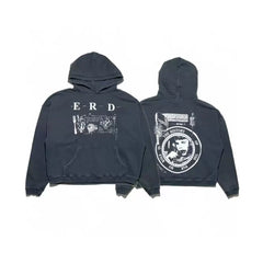 Enfants Riches Déprimés "E-R-D" Logo & Circular Emblem Hoodie - Washed Black