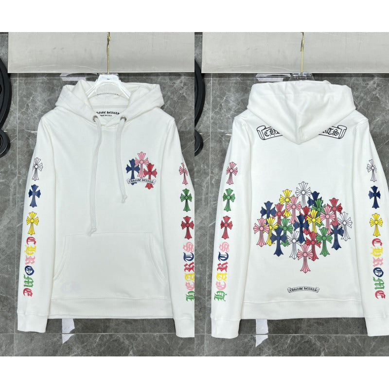 Chrome Hearts Multi-Color Cluster Cross Hoodie (White)