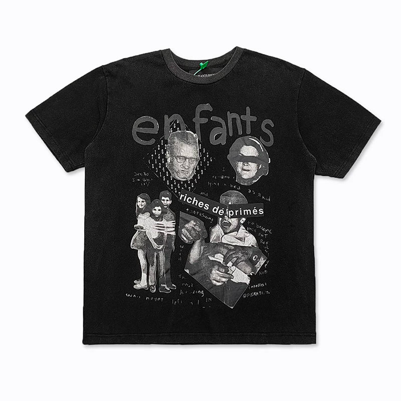 Enfants Riches Déprimés "Enfants" Photo Collage T-Shirt - Black