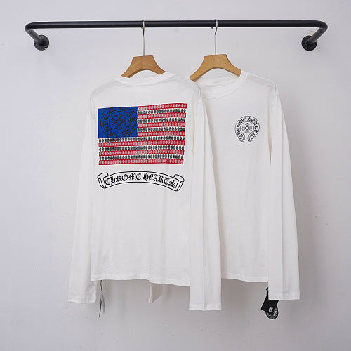 Chrome Hearts American Flag & Cross Graphic Long Sleeve (White)