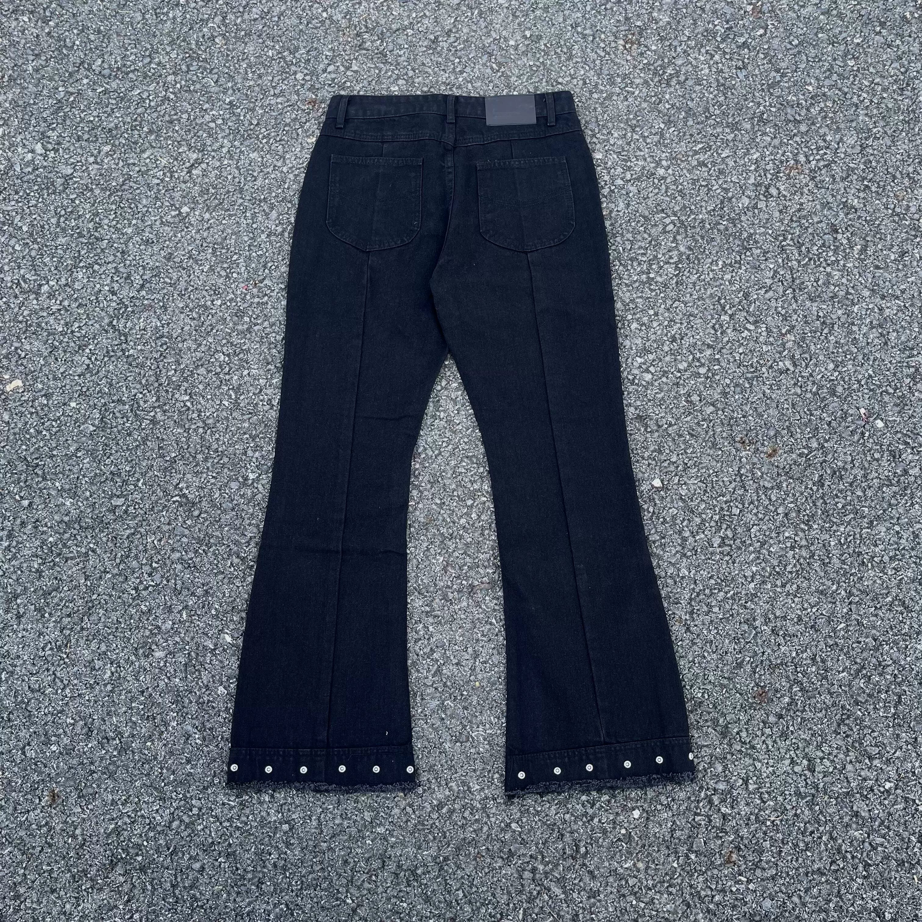 Enfants Riches Déprimés Studded Hem Flare Jeans - Dark Navy