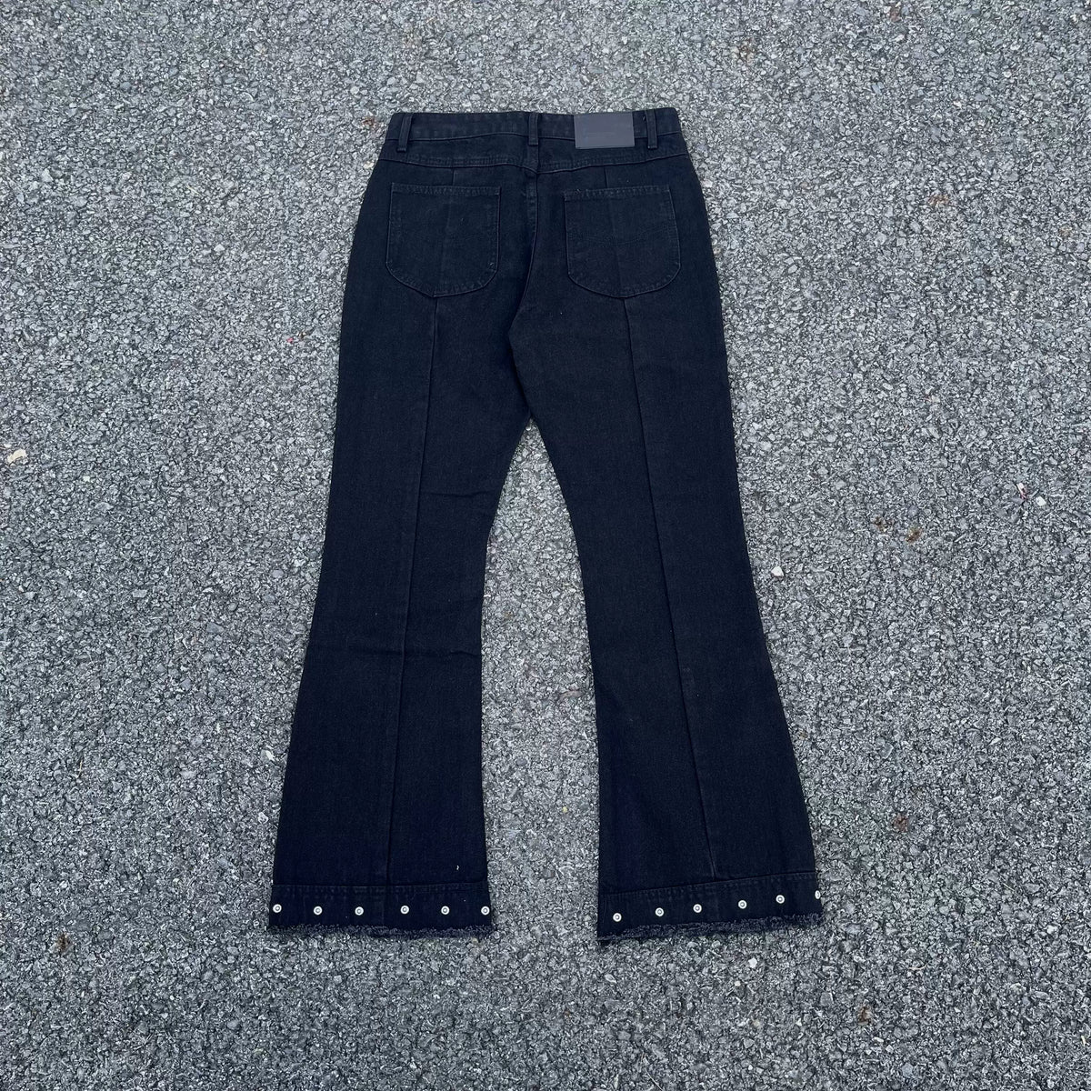 Enfants Riches Déprimés Studded Hem Flare Jeans - Dark Navy