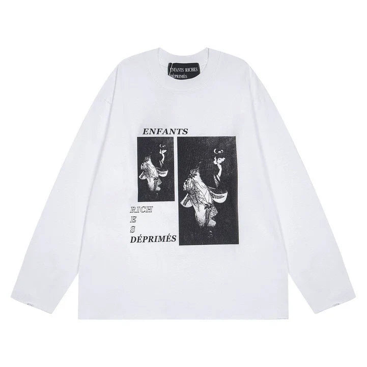 Enfants Riches Déprimés Dual Photo Panel Long-Sleeve - White