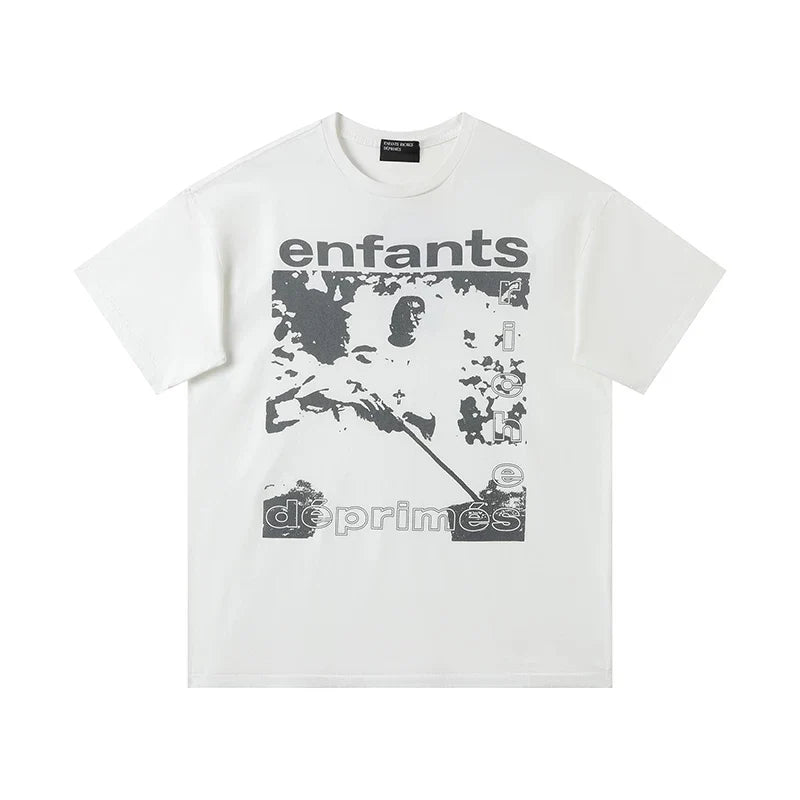 Enfants Riches Déprimés Armed Figure & Vintage Print T-Shirt - Cream