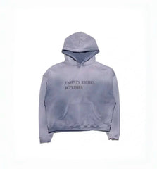 Enfants Riches Déprimés Gradient Wash Logo Hoodie - Washed Grey/Blue