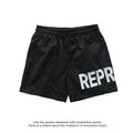 Represent Large Logo Nylon Shorts - Black