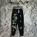 Chrome Hearts Graffiti & Cross Patch Lounge Pants (Black)