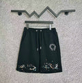 Chrome Hearts Black Paint Splatter & Horseshoe Sweatshorts