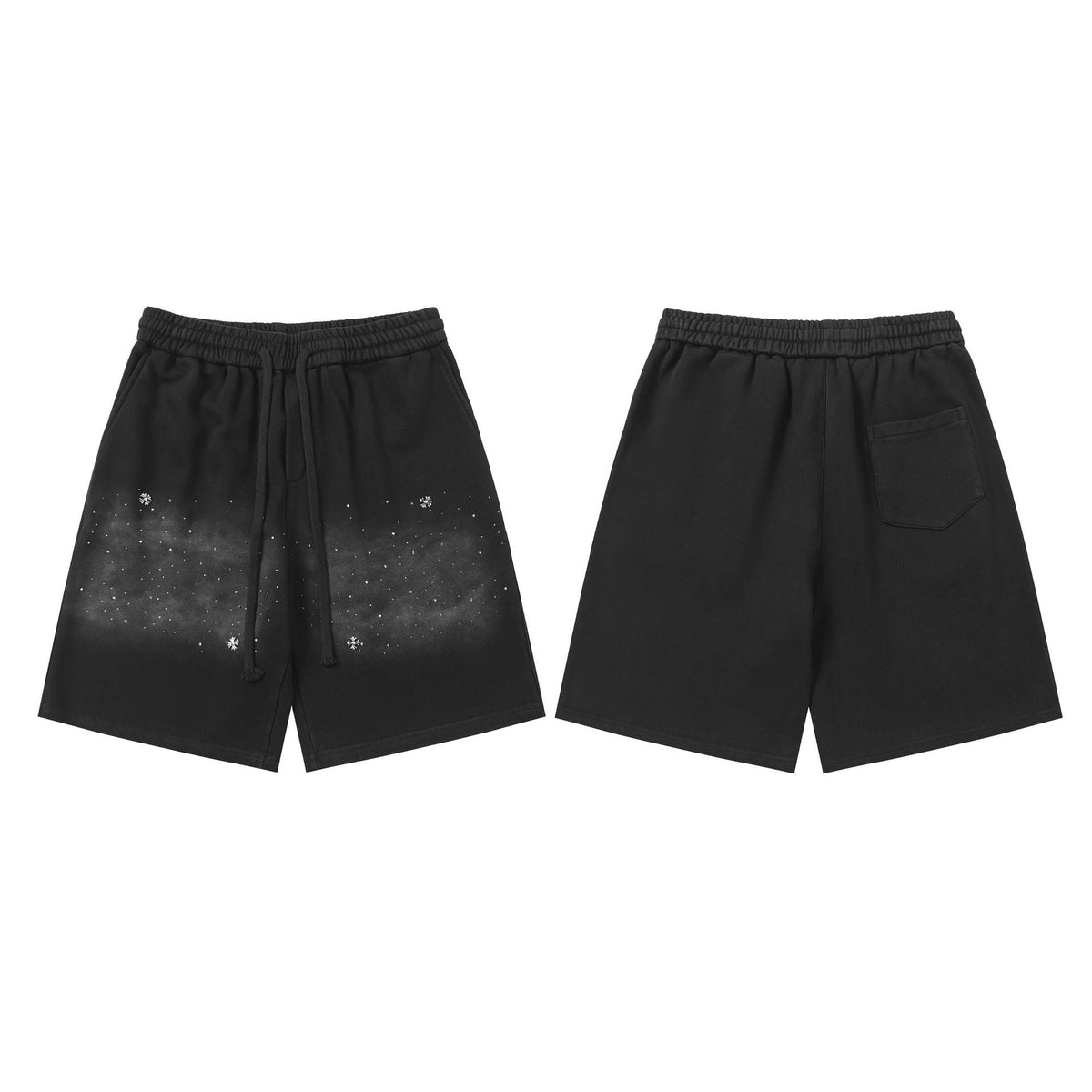 Chrome Hearts Black Washed-Pocket Drawstring Sweatshorts