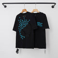 Chrome Hearts Diagonal Blue Cross Cluster Short Sleeve T-Shirt (Black)