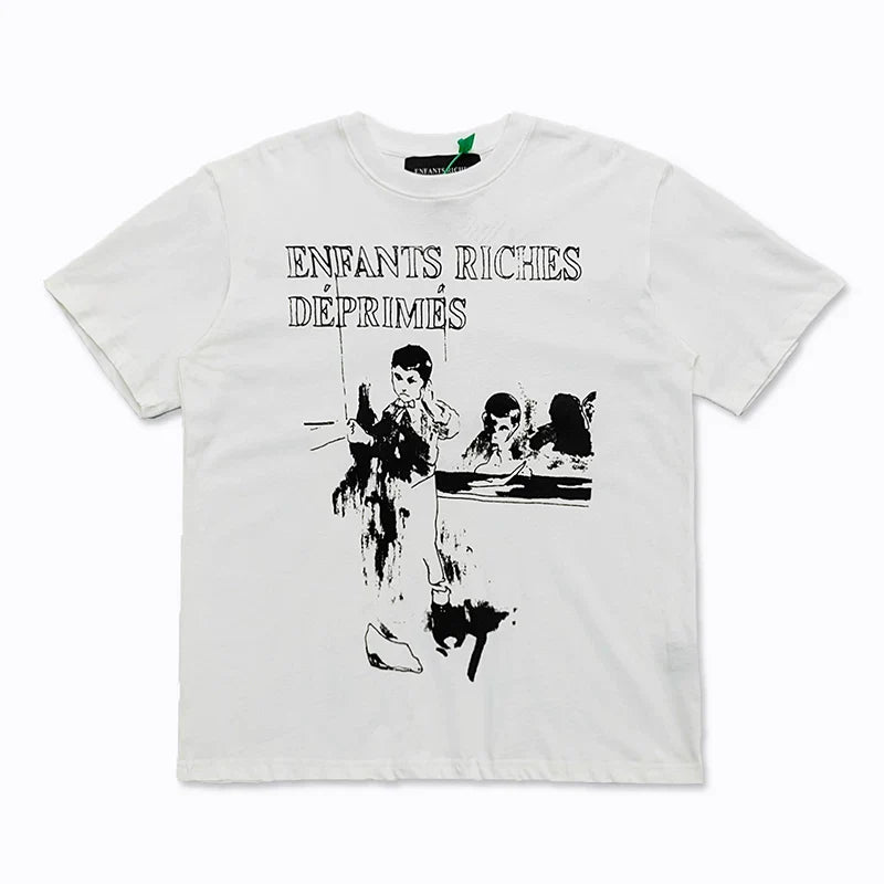 Enfants Riches Déprimés Typography & Figure Illustration T-Shirt - White