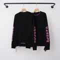 Chrome Hearts Pink Gothic Script Collar & Sleeve Long Sleeve (Black)