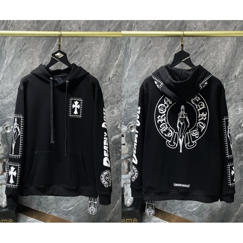 Chrome Hearts "DEADLY DOLL" Box Cross Hoodie (Black)