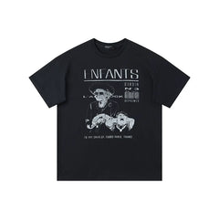 Enfants Riches Déprimés "Enfants" Vintage Print & Crowd T-Shirt - Black