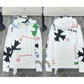 Chrome Hearts All-Over Gothic Letter & Cross Hoodie (White)