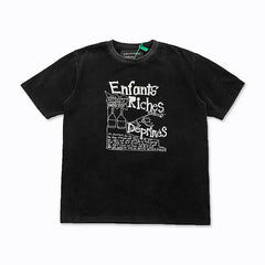 Enfants Riches Déprimés Hand-Drawn Typography & Bottle Illustration T-Shirt - Black
