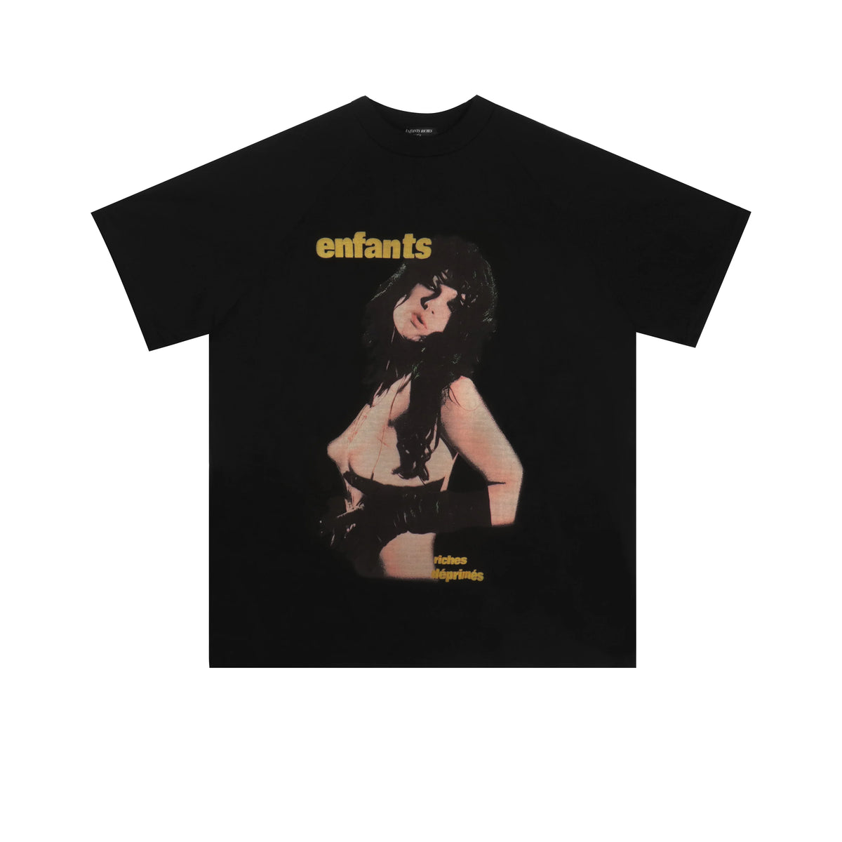 Enfants Riches Déprimés Vintage Female Portrait & Gold Typography T-Shirt - Black