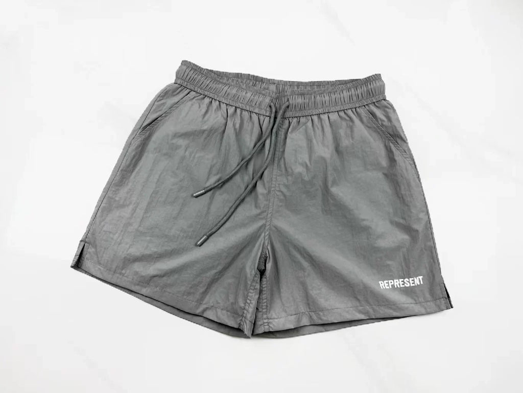 Represent Minimalist Nylon Shorts - Taupe/Grey