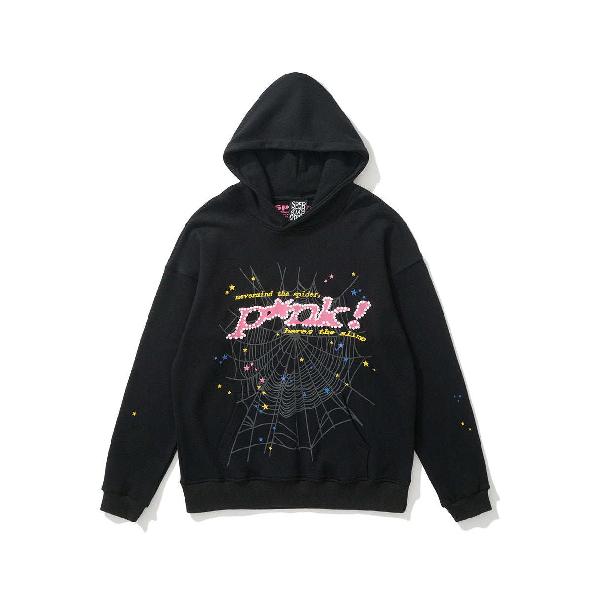 SP5DER Spider Web Star Letter Graphic Pullover Hoodie