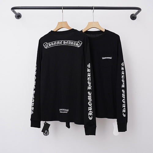 Chrome Hearts Back Script Banner & Sleeve Long Sleeve (Black)