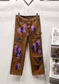 Chrome Hearts Brown & Purple-Blue Cross Patch Denim Jeans