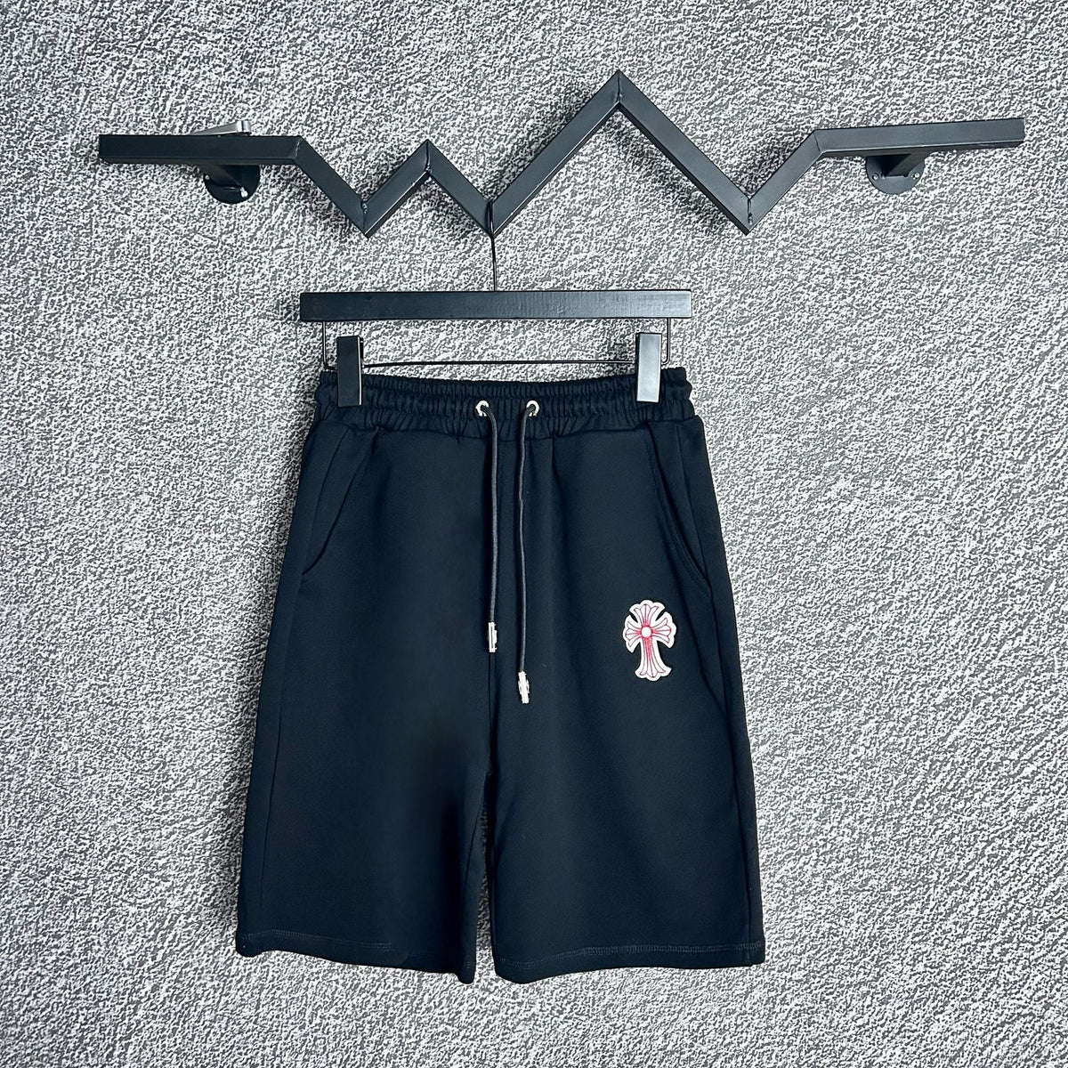 Chrome Hearts Black & Red Cross Logo Sweatshorts