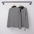 Chrome Hearts Fine Striped Long Sleeve Polo (Black/White)