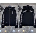 Chrome Hearts Gothic Letter Zip-Up Hoodie (Black)