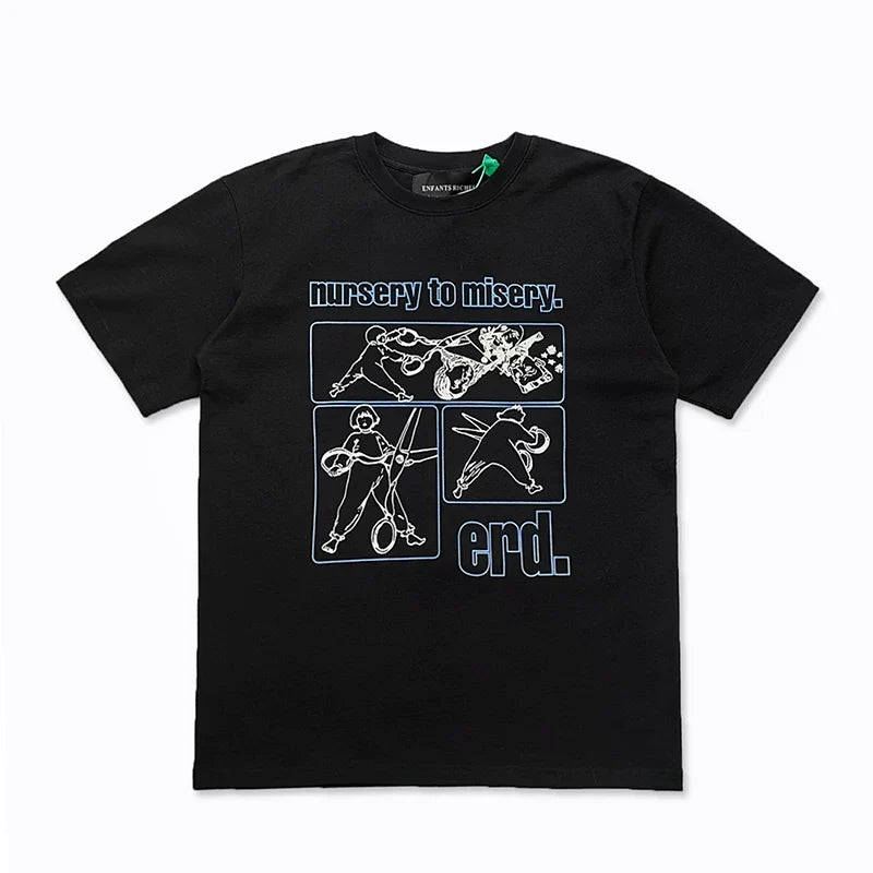 Enfants Riches Déprimés "Nursery to Misery" Four-Panel T-Shirt - Black