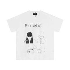 Enfants Riches Déprimés "Enfants" Dual Line Art T-Shirt - White