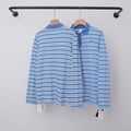 Chrome Hearts Fine Striped Long Sleeve Polo (Blue)