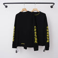 Chrome Hearts Yellow Gothic Script Collar & Sleeve Long Sleeve (Black)