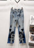 Chrome Hearts Light Blue & Large Black Cross Patch Denim Jeans