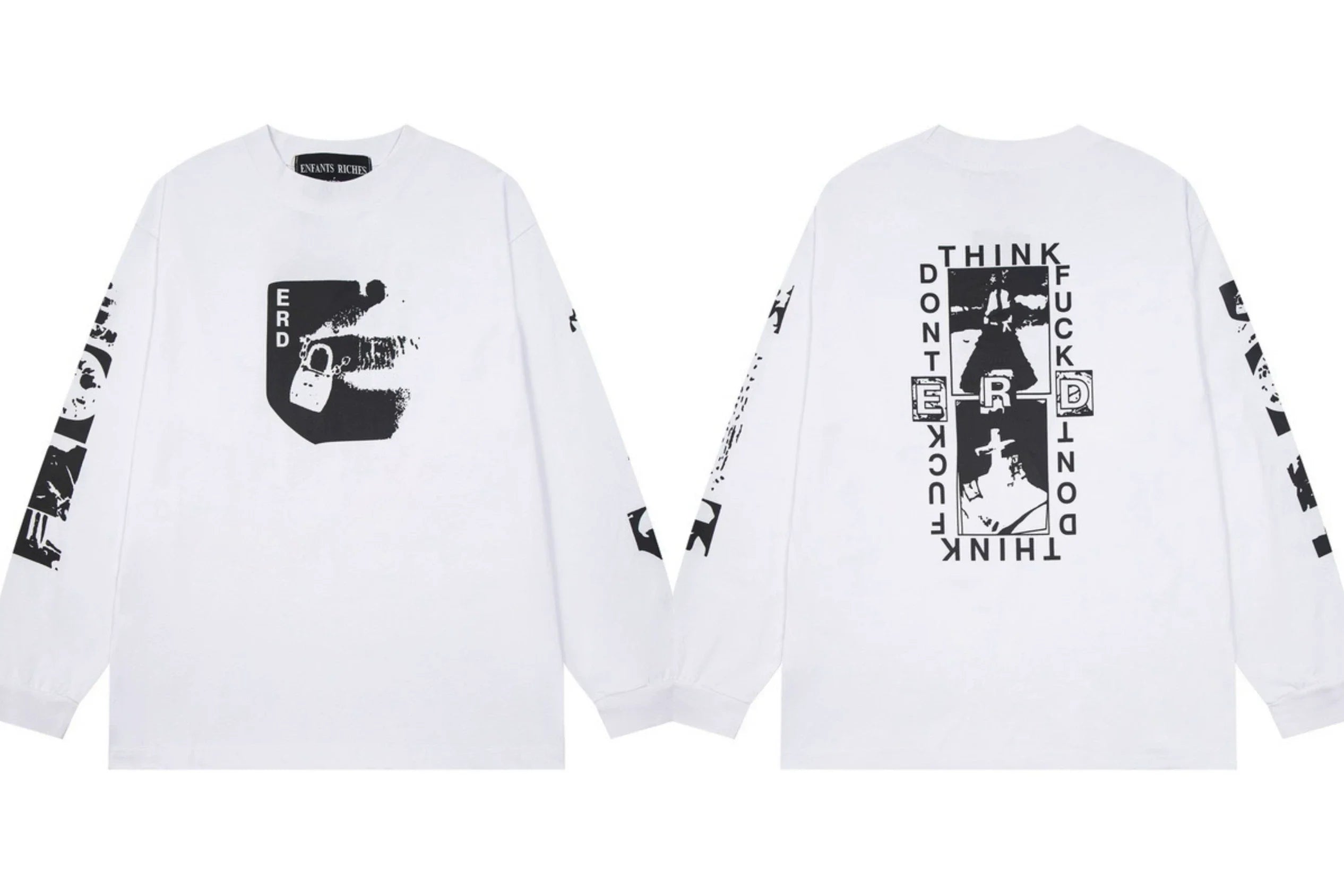 Enfants Riches Déprimés "ERD" Padlock Graphic Long-Sleeve - White
