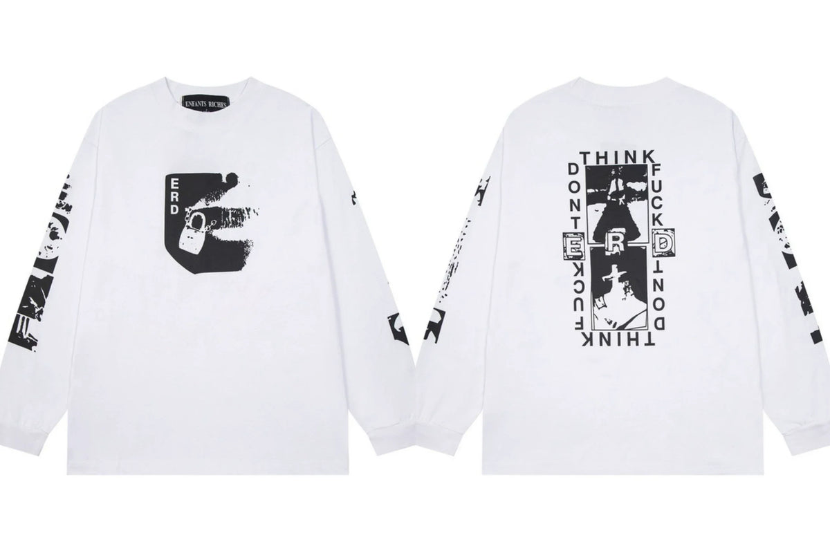 Enfants Riches Déprimés "ERD" Padlock Graphic Long-Sleeve - White