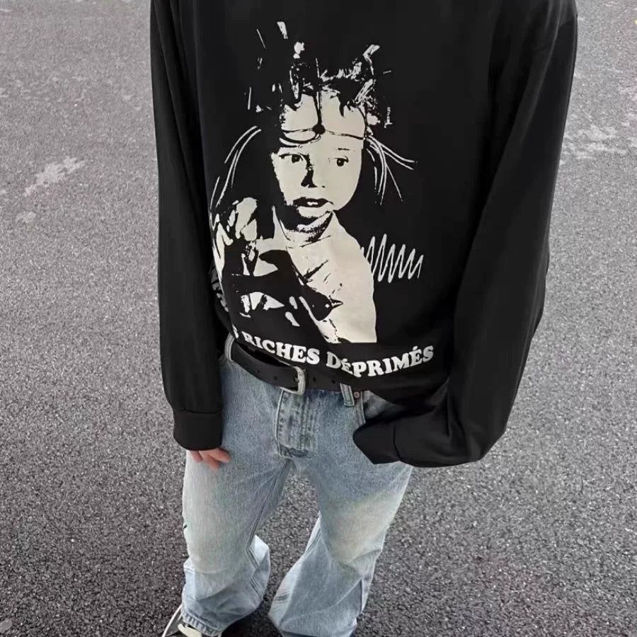 Enfants Riches Déprimés Crown Child Portrait Long-Sleeve   - Black