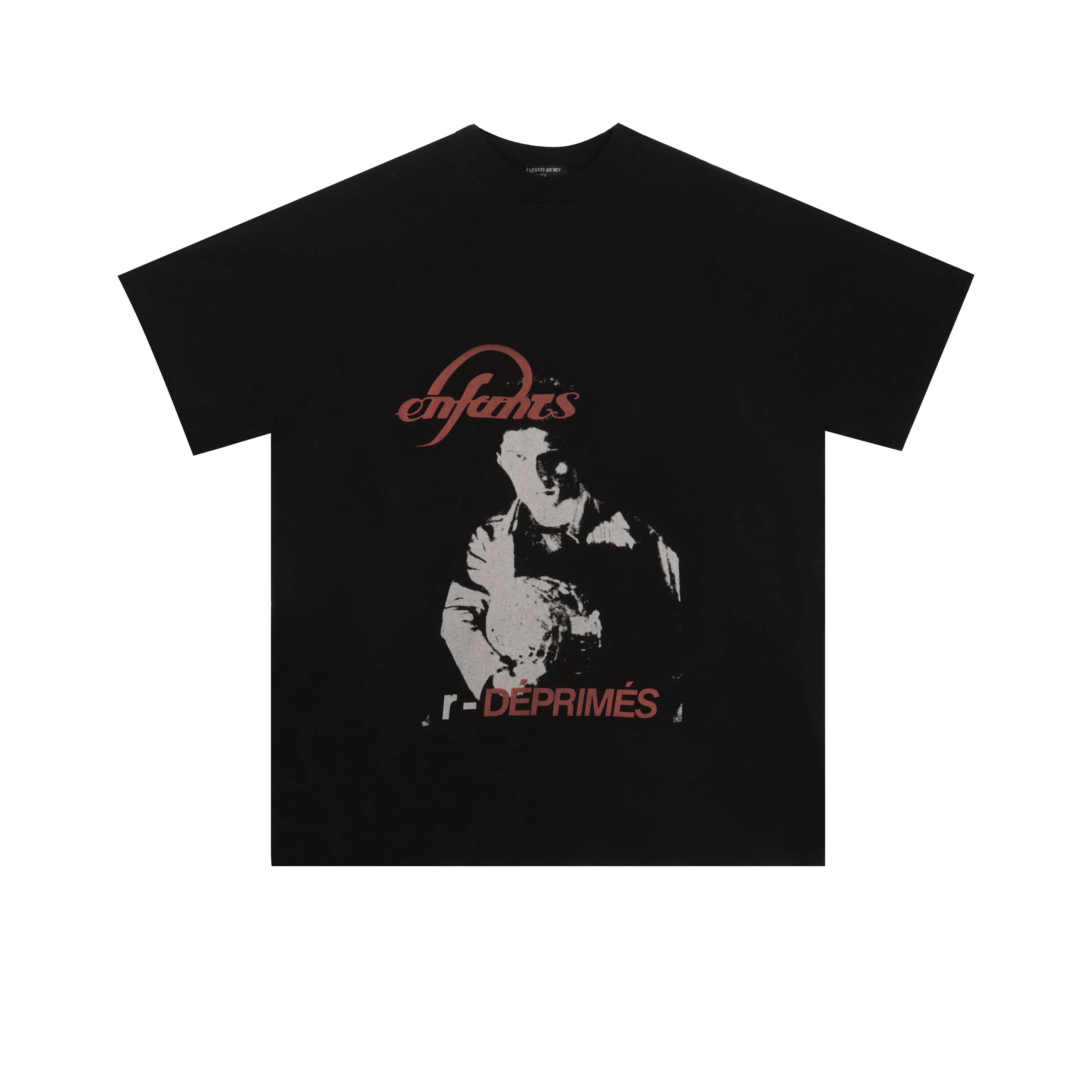 Enfants Riches Déprimés Red Typography Portrait T-Shirt - Black