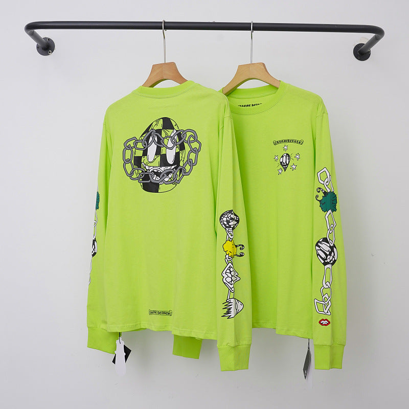Chrome Hearts Chain & Multi-Graphic Long Sleeve (Neon Green)