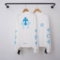 Chrome Hearts Blue Gothic Cross Long Sleeve (White)