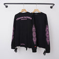 Chrome Hearts Floral Vine Cross Sleeve Long Sleeve (Black/Magenta)