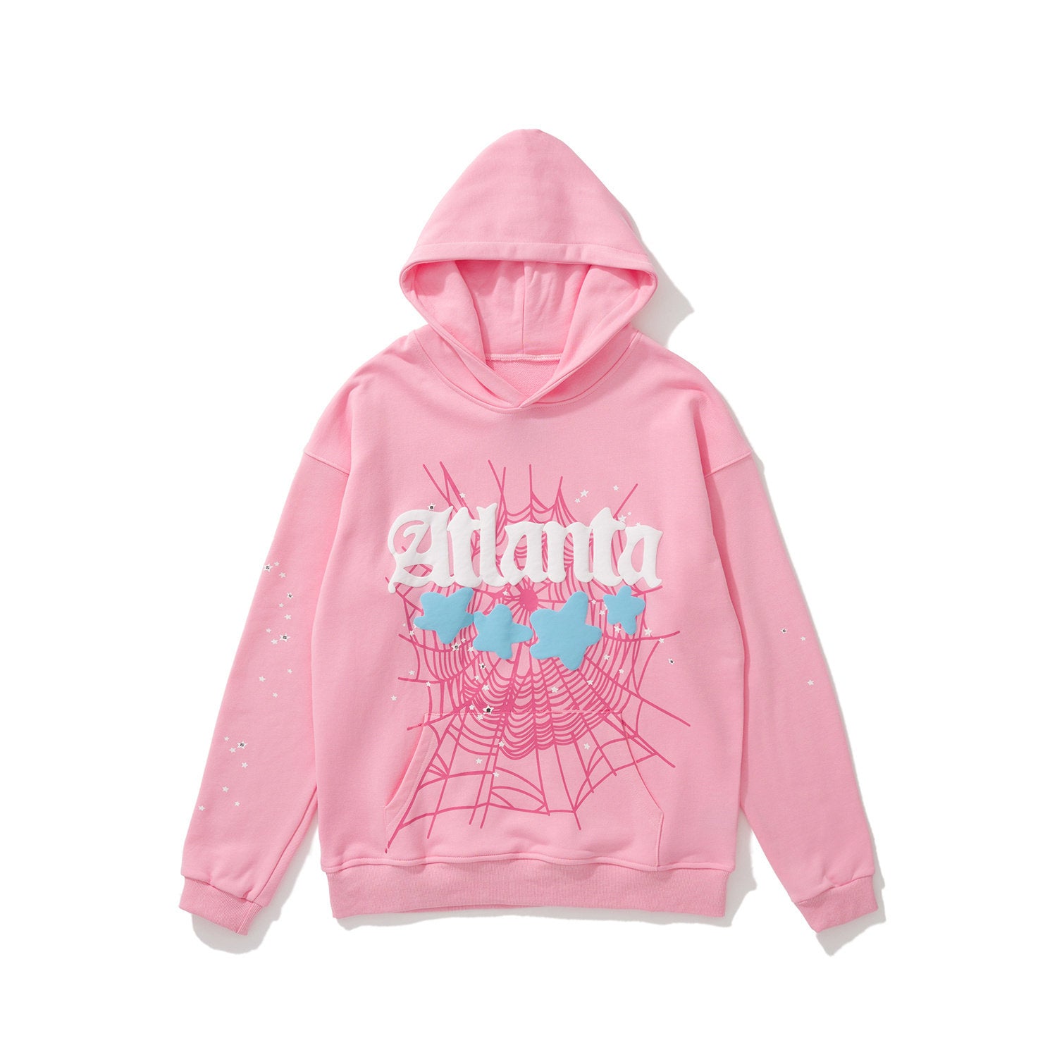 sp5der Atlanta Star Spiderweb Graphic Hoodie Bubblegum Pink