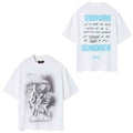 Represent "Endure & Conquer" Blue Statue Graphic T-Shirt - White