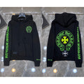 Chrome Hearts Neon Cross Horseshoe Zip-Up Hoodie (Black)