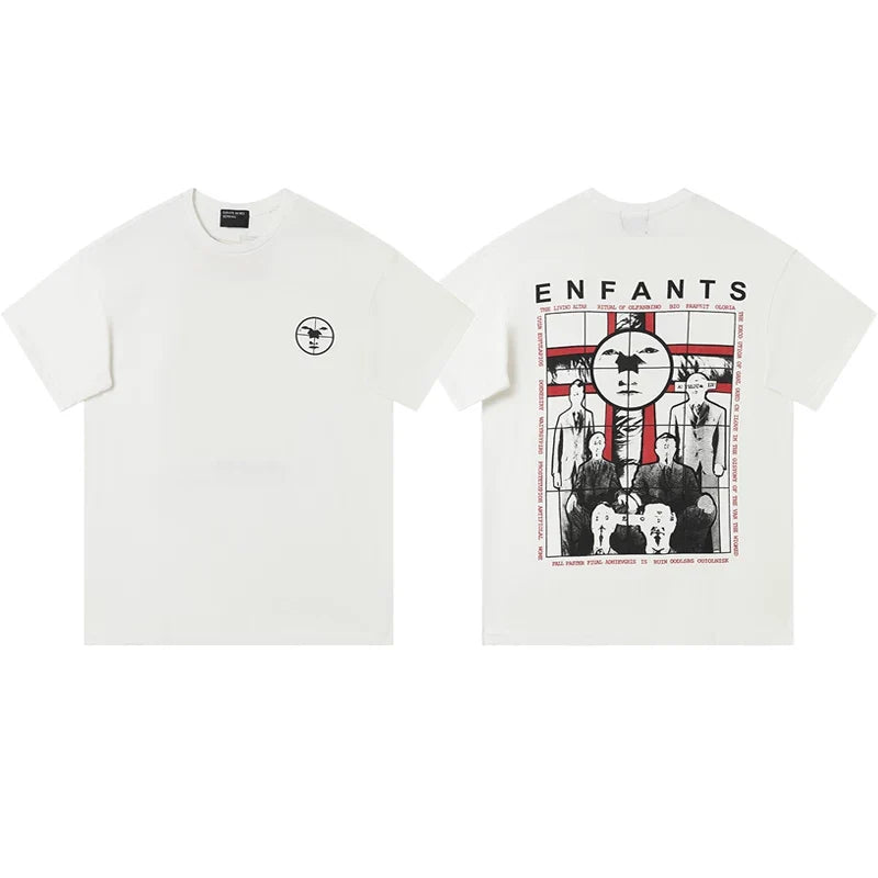Enfants Riches Déprimés Circle Logo & Back Target Group T-Shirt - White