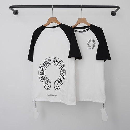 Chrome Hearts Raglan Sleeve Horseshoe Short Sleeve T-Shirt (White/Black)