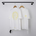 Chrome Hearts Yellow Horseshoe & Cross Short Sleeve T-Shirt (White)