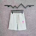 Chrome Hearts Light Gray & Pink Cross Logo Sweatshorts