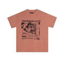 Enfants Riches Déprimés Inverted Collage T-Shirt - Terracotta